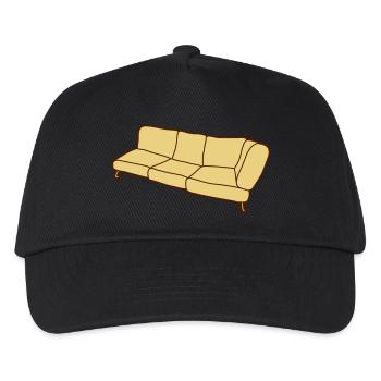 Sofa Clipart Design - Kinder Basecap - Schwarz - Vorne