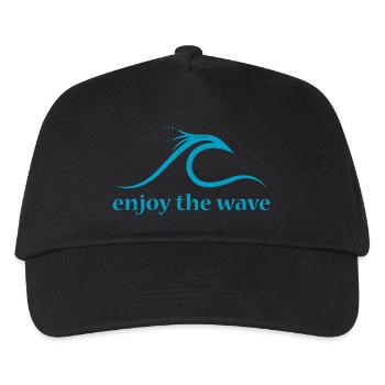 wave waves welle wellen surfen symbol Logo icon - Kinder Basecap - Schwarz - Vorne