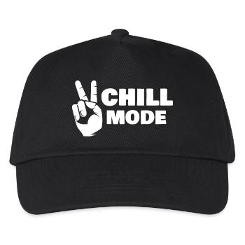chill mode entspannung relaxing symbol peace sign - Kinder Basecap - Schwarz - Vorne