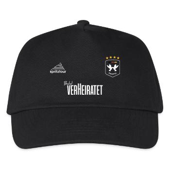 JGA - Trikot - Bald verheiratet - Weiße Schrift - Kinder Basecap - Schwarz - Vorne