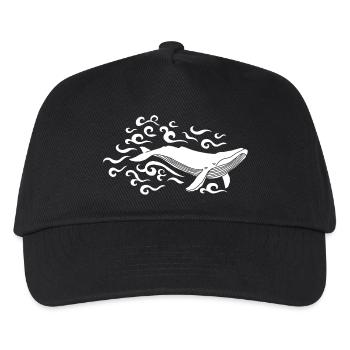 White whale - Kids’ Baseball Cap - black - Front