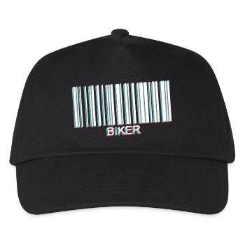 code barre biker white - Casquette de baseball Enfant - noir - Devant