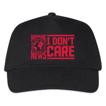 Breaking news don't care - Kinder Basecap - Schwarz - Vorne