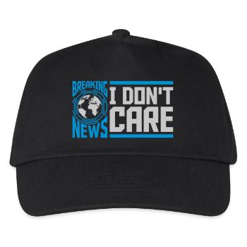 Breaking news don't care - Kinder Basecap - Schwarz - Vorne
