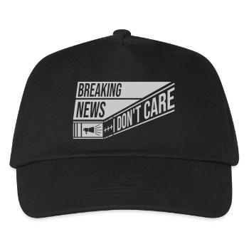 Breaking news don't care - Kinder Basecap - Schwarz - Vorne