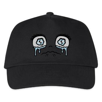 Sad crying girl face - Kids’ Baseball Cap - black - Front