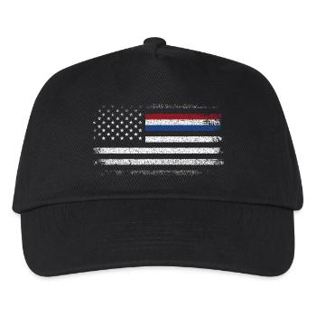 Drapeau américain robuste avec accent bleu - Casquette de baseball Enfant - noir - Devant