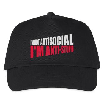 not antisocial anti stupid - Kinder Basecap - Schwarz - Vorne