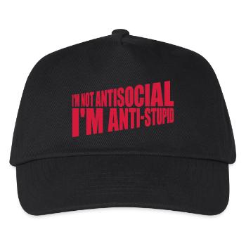 not antisocial anti stupid - Kinder Basecap - Schwarz - Vorne