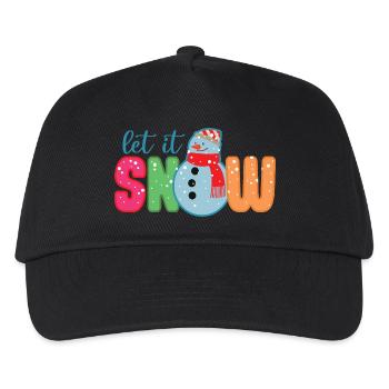 Lass es schneien lustiger Schneemann Winter Weihnachtsgeschenk - Kinder Basecap - Schwarz - Vorne