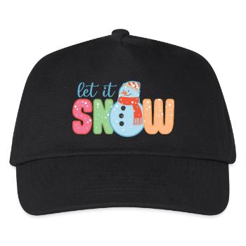 Lass es schneien lustiger Schneemann Winter Weihnachtsgeschenk - Kinder Basecap - Schwarz - Vorne