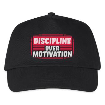 discipline over motivation quote - Kids’ Baseball Cap - black - Front