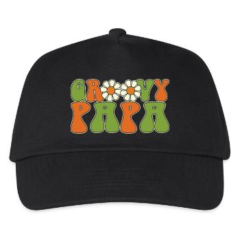 Retro Groovy Papa Passende Familien-Babyparty - Kinder Basecap - Schwarz - Vorne