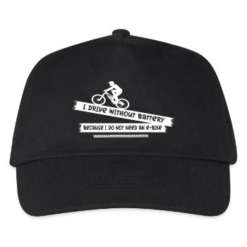 Ich fahre ohne Akku weil ich kein E-Bike brauche - Kinder Basecap - Schwarz - Vorne