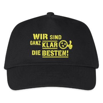 Klar die Besten (Schriftzug) - Kinder Basecap - Schwarz - Vorne