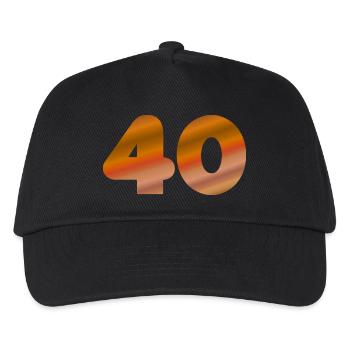 Geburtstags shirts, 40 bege töne - Kinder Basecap - Schwarz - Vorne