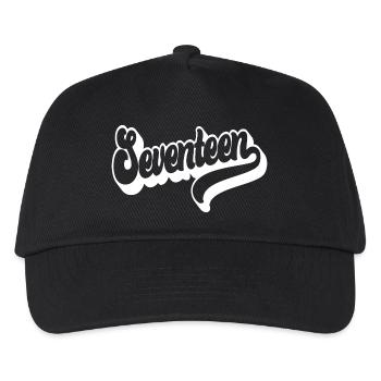 Siebzehn 17. Geburtstag Jungen Mädchen 17 Jahre alt - Kinder Basecap - Schwarz - Vorne