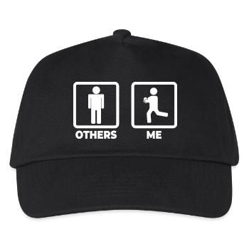 Rugby player stick figure - Kids’ Baseball Cap - black - Front