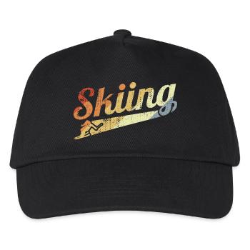 Skifahren - Kinder Basecap - Schwarz - Vorne