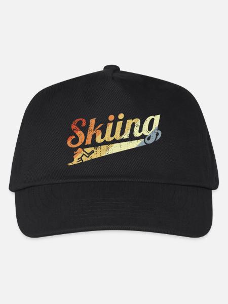 Skifahren - Kinder Basecap - Schwarz