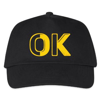 OK okay retro grid letters O.K. 70s vintage - Kids’ Baseball Cap - black - Front