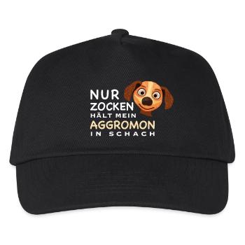 Lustiger Spruch, Zocken hält Aggromon in Schach - Kinder Basecap - Schwarz - Vorne