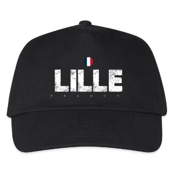 Lille France Distressed Typography - Kids’ Baseball Cap - black - Front