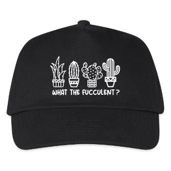 What the fucculent cactus Kakteen Symbol lustig - Kinder Basecap - Schwarz - Vorne