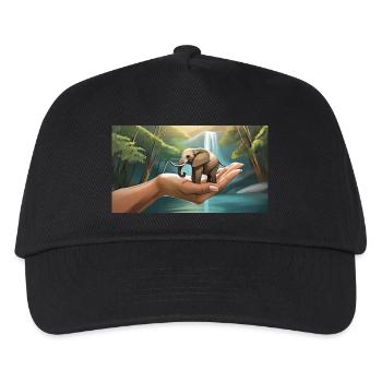 funny hooey an elephant is as small as a hand palm - Kids’ Baseball Cap - black - Front