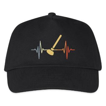 Retro Saugglocke Pulsschlag - Kinder Basecap - Schwarz - Vorne