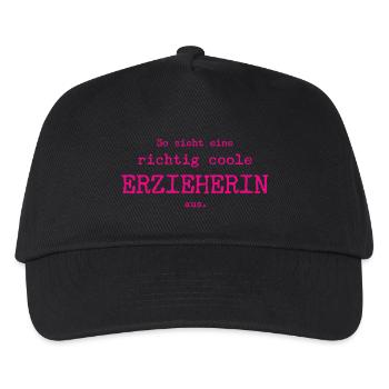 So sieht eine richtig coole Erzieherin aus - Kinder Basecap - Schwarz - Vorne