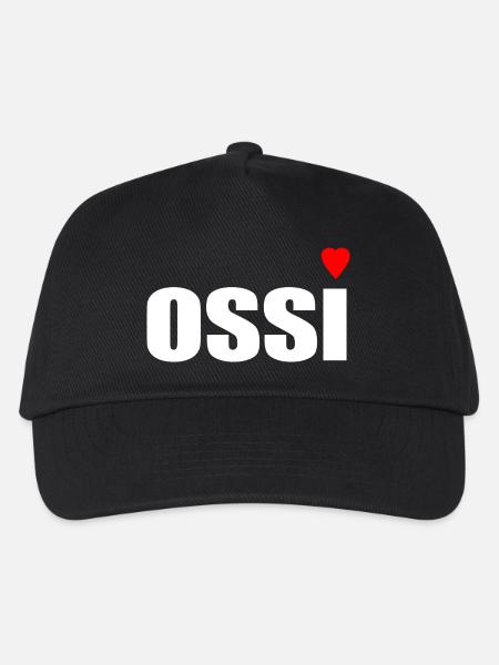 Ossi mit Herz rot - Kinder Basecap - Schwarz
