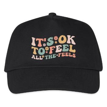 Its Okay To Feel All The Feels Funny Mental Health - Kids’ Baseball Cap - black - Front
