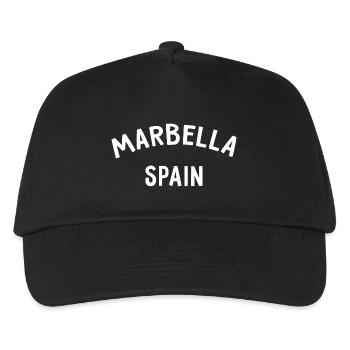 Marbella Spain Spanien Espana - Kinder Basecap - Schwarz - Vorne