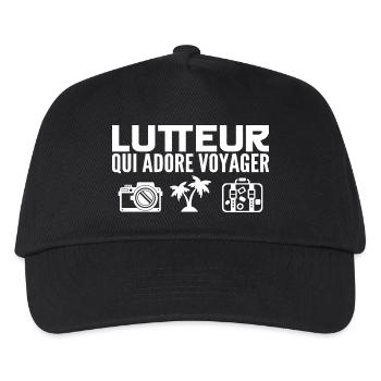 Voyageurs & Lutteurs : Passion & Découverte - Casquette de baseball Enfant - noir - Devant
