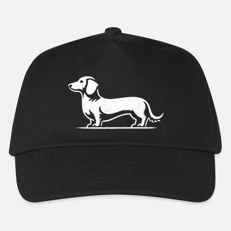Dackel Teckel Silhouette Hund - Kinder Basecap - Schwarz