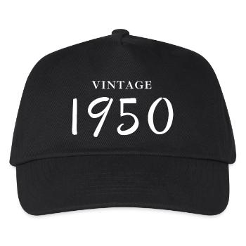 Jahrgang 1950er Jahre - Geschenkidee zum Geburtstag - Kinder Basecap - Schwarz - Vorne