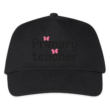 Grundschullehrer Retro gewellte Schmetterlinge - Kinder Basecap - Schwarz - Vorne