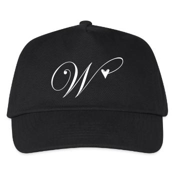Monogramme W Vigne Coeur - Casquette de baseball Enfant - noir - Devant