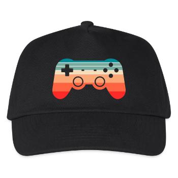 Gamer Gaming Gamepad - Kinder Basecap - Schwarz - Vorne
