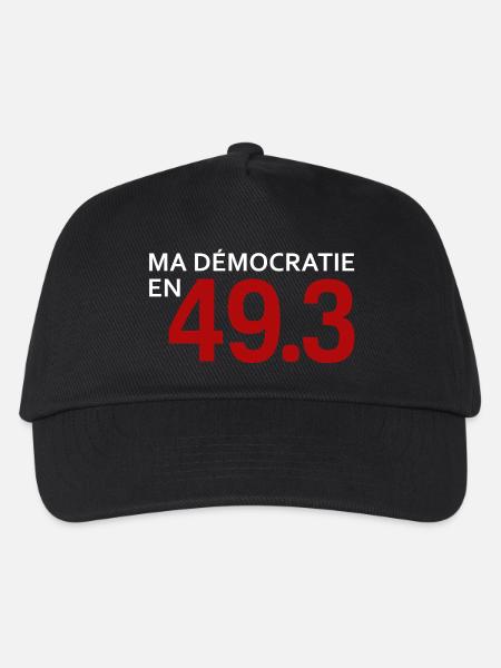 Meine Demokratie in 49.3 - Kinder Basecap - Schwarz
