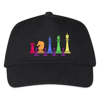 Schach Schachmatt Schachspieler Schachfamilie - Kinder Basecap - Schwarz - Vorne