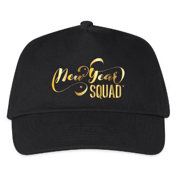 New Year Squad – Cooles Silvester Design - Kinder Basecap - Schwarz - Vorne
