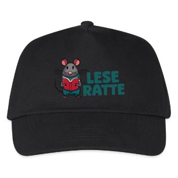 Leseratte - Kinder Basecap - Schwarz - Vorne