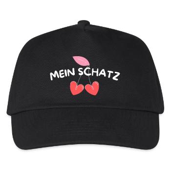 Mein Schatz Ich liebe Dich Lieblingsmensch - Kinder Basecap - Schwarz - Vorne