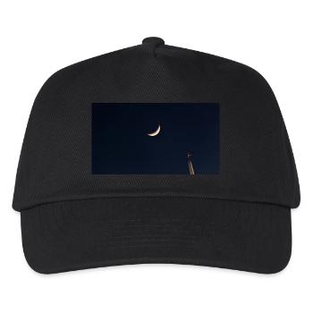 Der Mond und das Flugzeug - Kinder Basecap - Schwarz - Vorne