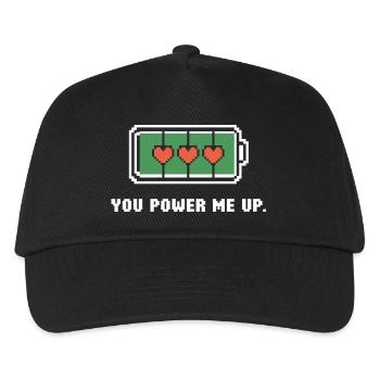Du powerst mich auf - Kinder Basecap - Schwarz - Vorne