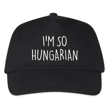 I'M SO HUNGARIAN Ungarisch Ungarn - Kinder Basecap - Schwarz - Vorne