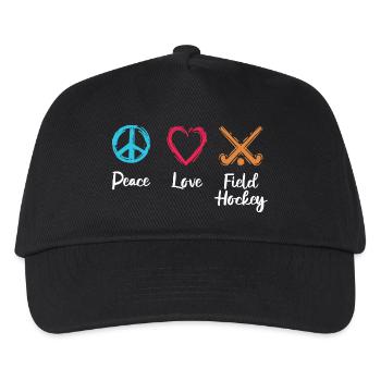 Peace Love Field Hockey - Kids’ Baseball Cap - black - Front