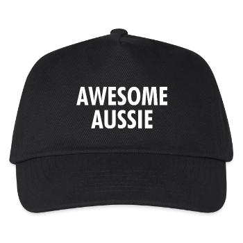 Awesome Aussie - Austrlia - Australien Down Under - Kinder Basecap - Schwarz - Vorne
